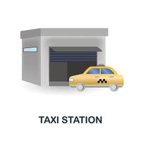 Taxi Station icon. 3d illustration from small business collection. Creative Taxi Station 3d icon for web design, templates, infographics and more vector