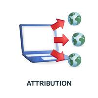 Attribution icon. 3d illustration from affiliate marketing collection. Creative Attribution 3d icon for web design, templates, infographics and more vector