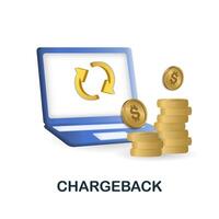 Chargeback icon. 3d illustration from affiliate marketing collection. Creative Chargeback 3d icon for web design, templates, infographics and more vector