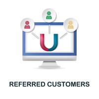 Referred Customers icon. 3d illustration from affiliate marketing collection. Creative Referred Customers 3d icon for web design, templates, infographics and more vector