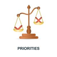 Priorities icon. 3d illustration from personal productivity collection. Creative Priorities 3d icon for web design, templates, infographics and more vector