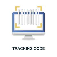 Tracking Code icon. 3d illustration from affiliate marketing collection. Creative Tracking Code 3d icon for web design, templates, infographics and more vector