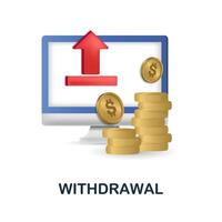 Withdrawal icon. 3d illustration from affiliate marketing collection. Creative Withdrawal 3d icon for web design, templates, infographics and more vector