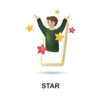 Star icon. 3d illustration from blogger collection. Creative Star 3d icon for web design, templates, infographics and more vector