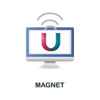 Magnet icon. 3d illustration from blogger collection. Creative Magnet 3d icon for web design, templates, infographics and more vector