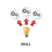 Skill icon. 3d illustration from brain procces collection. Creative Skill 3d icon for web design, templates, infographics and more vector