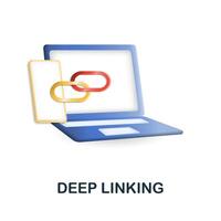 Deep Linking icon. 3d illustration from affiliate marketing collection. Creative Deep Linking 3d icon for web design, templates, infographics and more vector