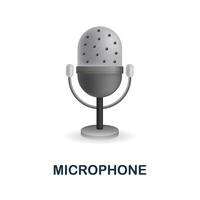 Microphone icon. 3d illustration from blogger collection. Creative Microphone 3d icon for web design, templates, infographics and more vector