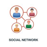 Social Network icon. 3d illustration from blogger collection. Creative Social Network 3d icon for web design, templates, infographics and more vector