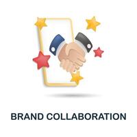 Brand Collaboration icon. 3d illustration from blogger collection. Creative Brand Collaboration 3d icon for web design, templates, infographics and more vector
