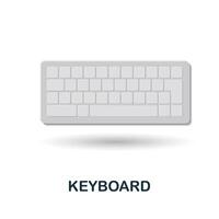 Keyboard icon. 3d illustration from blogger collection. Creative Keyboard 3d icon for web design, templates, infographics and more vector