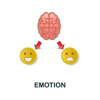 emoción icono. 3d ilustración desde cerebro proceso recopilación. creativo emoción 3d icono para web diseño, plantillas, infografia y más vector