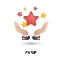 Fame icon. 3d illustration from blogger collection. Creative Fame 3d icon for web design, templates, infographics and more vector