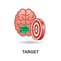 Target icon. 3d illustration from brain procces collection. Creative Target 3d icon for web design, templates, infographics and more vector