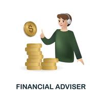 Financial Adviser icon. 3d illustration from brain procces collection. Creative Financial Adviser 3d icon for web design, templates, infographics and more vector