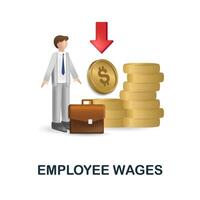 Employee Wages icon. 3d illustration from business training collection. Creative Employee Wages 3d icon for web design, templates, infographics and more vector