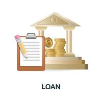 Loan icon. 3d illustration from business training collection. Creative Loan 3d icon for web design, templates, infographics and more vector