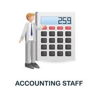 Accounting Staff icon. 3d illustration from business training collection. Creative Accounting Staff 3d icon for web design, templates, infographics and more vector