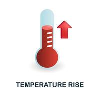 Temperature Rise icon. 3d illustration from climate change collection. Creative Temperature Rise 3d icon for web design, templates, infographics and more vector