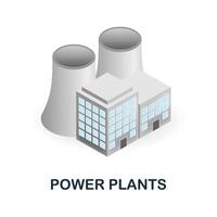 Power Plants icon. 3d illustration from climate change collection. Creative Power Plants 3d icon for web design, templates, infographics and more vector