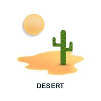 Desert icon. 3d illustration from climate change collection. Creative Desert 3d icon for web design, templates, infographics and more vector