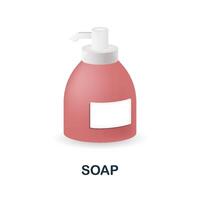 Soap icon. 3d illustration from cleaning collection. Creative Soap 3d icon for web design, templates, infographics and more vector