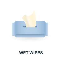 Wet Wipes icon. 3d illustration from cleaning collection. Creative Wet Wipes 3d icon for web design, templates, infographics and more vector