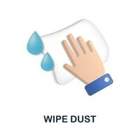 Wipe Dust icon. 3d illustration from cleaning collection. Creative Wipe Dust 3d icon for web design, templates, infographics and more vector