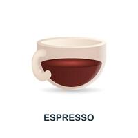 Espresso icon. 3d illustration from coffee collection. Creative Espresso 3d icon for web design, templates, infographics and more vector