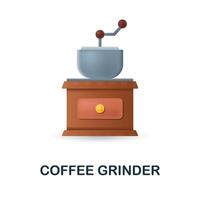 Coffee Grinder icon. 3d illustration from coffee collection. Creative Coffee Grinder 3d icon for web design, templates, infographics and more vector