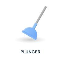 Plunger icon. 3d illustration from cleaning collection. Creative Plunger 3d icon for web design, templates, infographics and more vector