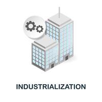 industrialización icono. 3d ilustración desde clima cambio recopilación. creativo industrialización 3d icono para web diseño, plantillas, infografia y más vector