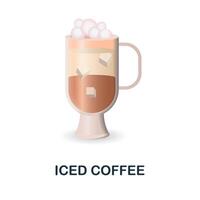 con hielo café icono. 3d ilustración desde café recopilación. creativo con hielo café 3d icono para web diseño, plantillas, infografia y más vector
