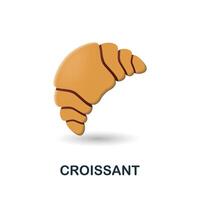 Croissant icon. 3d illustration from coffee collection. Creative Croissant 3d icon for web design, templates, infographics and more vector