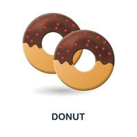 Donut icon. 3d illustration from coffee collection. Creative Donut 3d icon for web design, templates, infographics and more vector