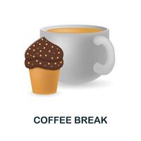 café descanso icono. 3d ilustración desde café recopilación. creativo café descanso 3d icono para web diseño, plantillas, infografia y más vector
