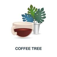 Coffee Tree icon. 3d illustration from coffee collection. Creative Coffee Tree 3d icon for web design, templates, infographics and more vector