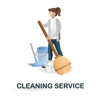 Cleaning Service icon. 3d illustration from cleaning collection. Creative Cleaning Service 3d icon for web design, templates, infographics and more vector