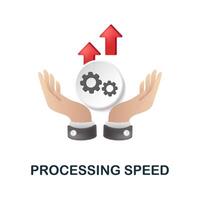 Processing Speed icon. 3d illustration from cognitive skills collection. Creative Processing Speed 3d icon for web design, templates, infographics and more vector