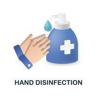 Hand Disinfection icon. 3d illustration from cleaning collection. Creative Hand Disinfection 3d icon for web design, templates, infographics and more vector