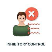 Inhibitory Control icon. 3d illustration from cognitive skills collection. Creative Inhibitory Control 3d icon for web design, templates, infographics and more vector