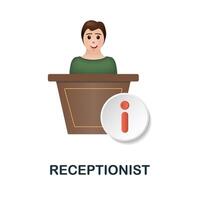 Receptionist icon. 3d illustration from company management collection. Creative Receptionist 3d icon for web design, templates, infographics and more vector