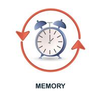 Memory icon. 3d illustration from cognitive skills collection. Creative Memory 3d icon for web design, templates, infographics and more vector