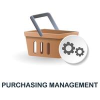 Purchasing Management icon. 3d illustration from company management collection. Creative Purchasing Management 3d icon for web design, templates, infographics and more vector