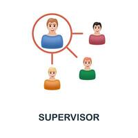 Supervisor icon. 3d illustration from company management collection. Creative Supervisor 3d icon for web design, templates, infographics and more vector