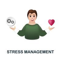 Stress Management icon. 3d illustration from company management collection. Creative Stress Management 3d icon for web design, templates, infographics and more vector