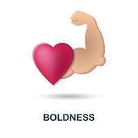 Boldness icon. 3d illustration from company value collection. Creative Boldness 3d icon for web design, templates, infographics and more vector