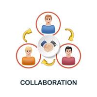 Collaboration icon. 3d illustration from company value collection. Creative Collaboration 3d icon for web design, templates, infographics and more vector
