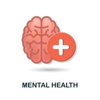 Mental Health icon. 3d illustration from cognitive skills collection. Creative Mental Health 3d icon for web design, templates, infographics and more vector