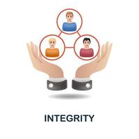 Integrity icon. 3d illustration from company value collection. Creative Integrity 3d icon for web design, templates, infographics and more vector